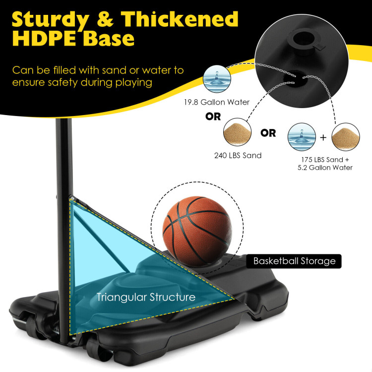 4.25-10 Feet Portable Adjustable Basketball Goal Hoop SystemCostway Gallery View 3 of 10
